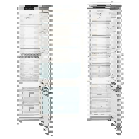 Combina frigorifica Liebherr CNPesf 4613, 420 L, No Frost, Display LED, Alarma usa, Raft sticle, H 186 cm, Inox, finisaj Antiamprenta